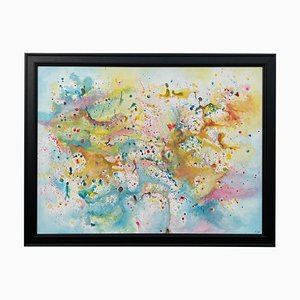 Angela Wakefield Light Colourful Abstract Art on White Background by British Artist, 2021