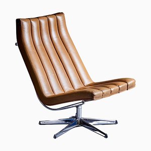 Fauteuil en Cuir par Javier Carvajal pour Martinez Medina, Espagne, 1960s