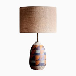 Table Lamp with Hand-Crafted and Hand-Painted Ceramic Base by Kat & Roger