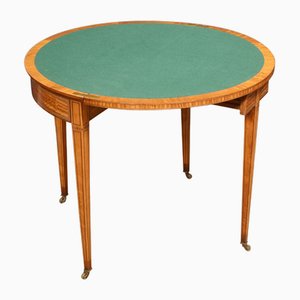 Table de Jeu Vintage en Bois Satiné