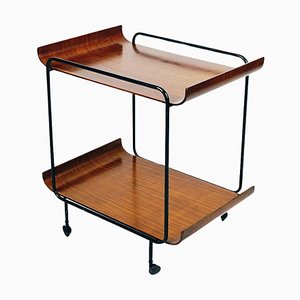 Mid-Century Italian Plywood Serving Trolley attributed to Campo and Graffi for Stilcasa, 1950s