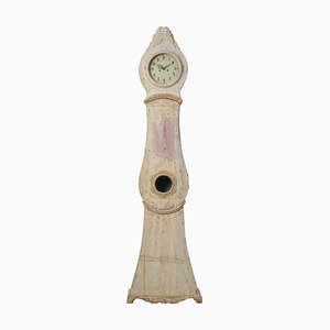 Antike nordschwedische Hohe Mora Uhr aus Kiefernholz