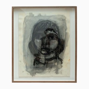 Portrait, 21st Century Graphite, Chalk on Paper, Framed