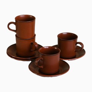 Crown Ware Cups and Saucers from Royal Worcester, Set of 8