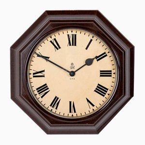 Large G.P.O. Octagonal Bakelite Case Wall Clock from Gents of Leicester, 1940s