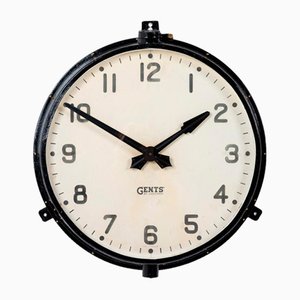 Large Industrial Metal Wall Clock from Gents of Leicester, 1960s