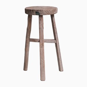 Mid-Century French Wooden Stool