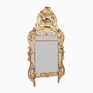 Espejo antiguo de madera dorada, década de 1700
