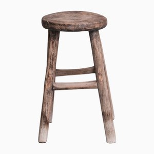 Mid-Century French Wooden Stool