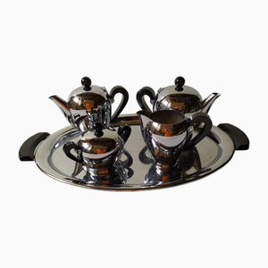 Servizio da tè e caffè vintage Alessi, anni '40, set di 5
