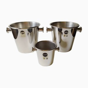Ice Buckets by Ettore Sottsass for Alessi,1980s, Set of 3