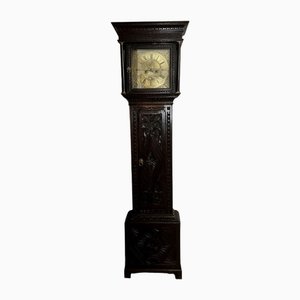 Antique George III Carved Oak Long Case Clock, 1800s