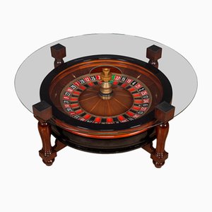 Table Basse avec Roue de Roulette Casino, 1980s