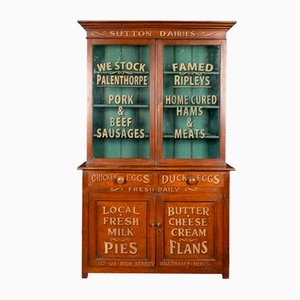 Victorian Mahogany Grocery Store Advertising Cabinet, 1900s