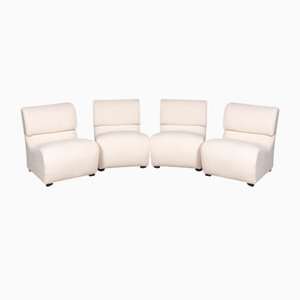 Fauteuils Crème Bouclé, 1980, Set de 4