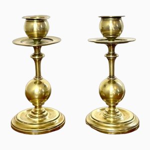 Arts and Crafts Brass Candlesticks, 1910s, Set of 2
