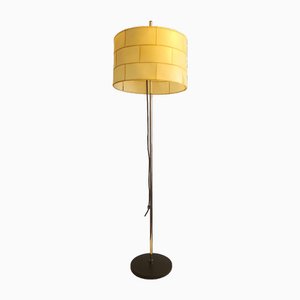 Vintage Black Leather Floor Lamp from Staff, 1960s