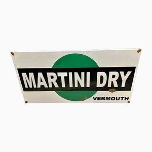 Martini Emailliertes Dry Vermouth Schild, 1960er