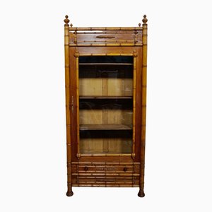 Victorian Glazed Faux Bamboo Bookcase, 1880s