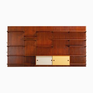 Mueble de pared danés moderno de teca de Finn Juhl para Bovirke, años 60