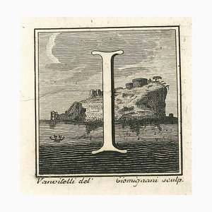 Luigi Vanvitelli, Buchstabe des Alphabets I, Radierung, 18. Jh.