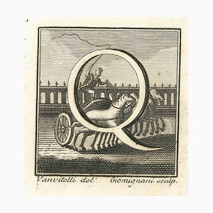 Luigi Vanvitelli, Letra del alfabeto Q, Grabado, siglo XVIII