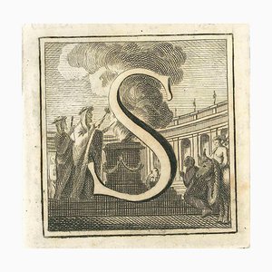 Divers Artistes, Lettre de l'Alphabet S, Eau-forte, 18ème Siècle