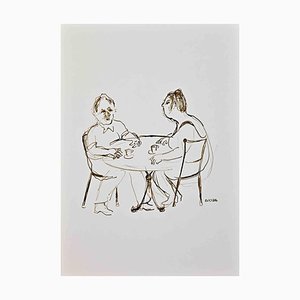 Roberto Cuccaro, The Cafè, Ink Drawing, 2000