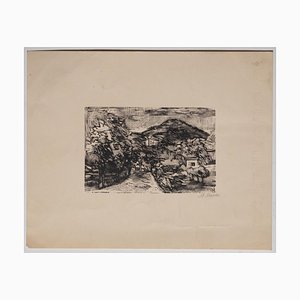 Mino Maccari, Landscape, Woodcut Print on Paper, Early 20th Century