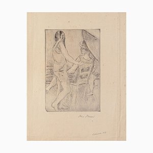 Mino Maccari, Figura, puntasecca su cartone, inizio XX secolo