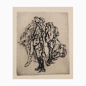 Anselmo Bucci, Le Front Italien, Etching on Paper, 1918