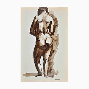 Jean Chapin, Frauenakt, Aquarell, 1950er