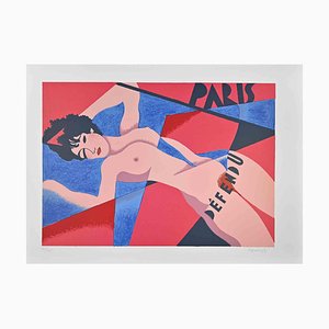 Osvaldo Peruzzi, Desnudo de mujer, Litografía, 1988
