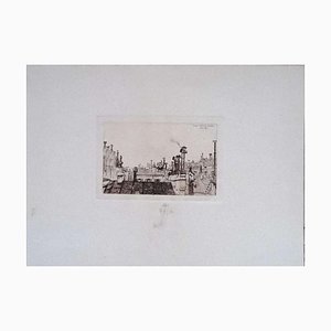 Luca Beltrami, Parigi: dalla mia finestra, Incisione su cartone, 1876