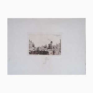 Luca Beltrami, Paris: from my Window, Etching on Cardboard, 1876