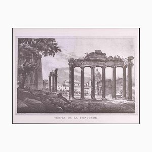 After G. Engelmann, Roman Temples and Ruins, Etching, Late 20th Century