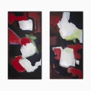 Giorgio Lo Fermo, Abstract Compositions, Oil on Canvases, 2010, Set of 2