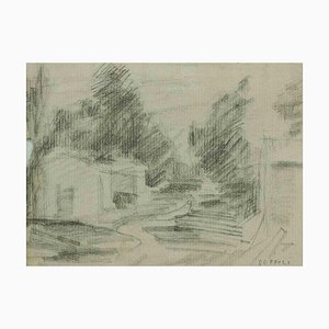 Ardengo Soffici, Landscape, Pencil Drawing, 1932