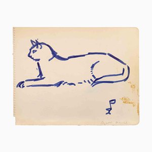 Reynold Arnould, Cat, Drawing, 1970