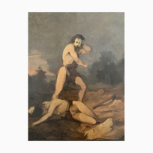Desconocido, Caín y Abel, pintura al óleo, principios del siglo XX