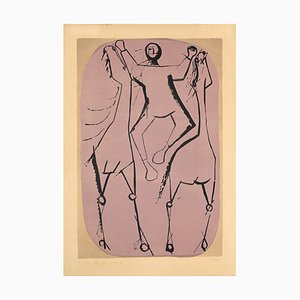 Lithographie Marino Marini, Cheveaux et Jongleur, 1951