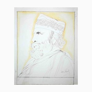 Nani Tedeschi, Retrato de Giuseppe Garibaldi, dibujo, años 70