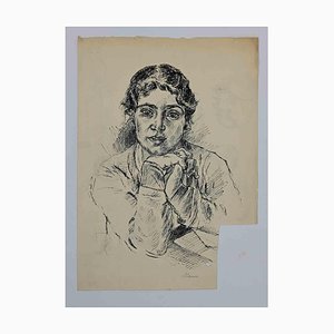 Mino Maccari, Portrait, Drawing, Mid 20th Century