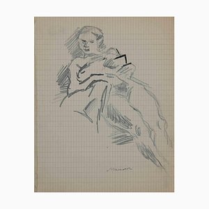 Mino Maccari, Desnudo reclinado, Dibujo, Mediados del siglo XX