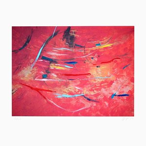 Martine Goeyens, composición roja, estampado Esacolor, década de 2000