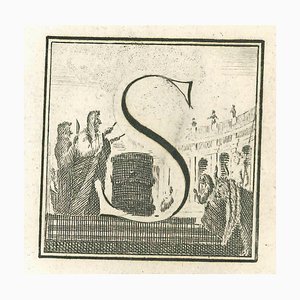 Luigi Vanvitelli, Letra del alfabeto S, Grabado, siglo XVIII