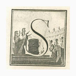 Luigi Vanvitelli, Letter of the Alphabet S, Etching, 18th Century