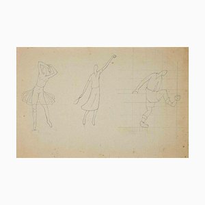 Unknown, The Study of Sportive Figures, Drawing, 1910s