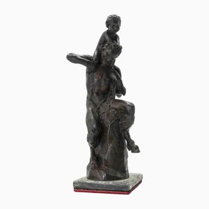 Aurelio Mistruzzi, Satyr and Baby, Bronze Sculpture, 1980