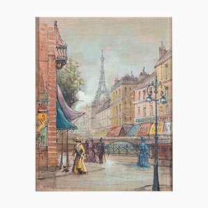 Roberto Regalier, Paris et la Belle Epoque, Pastellzeichnung, 20. Jahrhundert